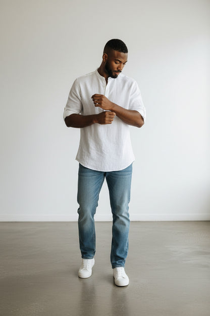 Men's Casual Fashion Long Sleeve Linen Shirt Stylish Comfortable Breathable Men's Clothing